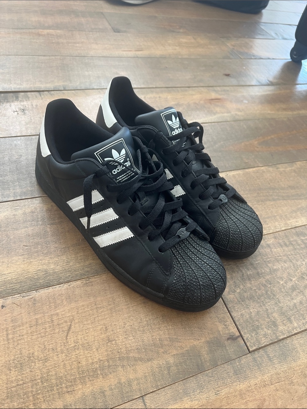 adidas Black and White Classic Shell Toe Sneakers